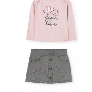 Conjunto "Flower Lover" con Falda de Botones