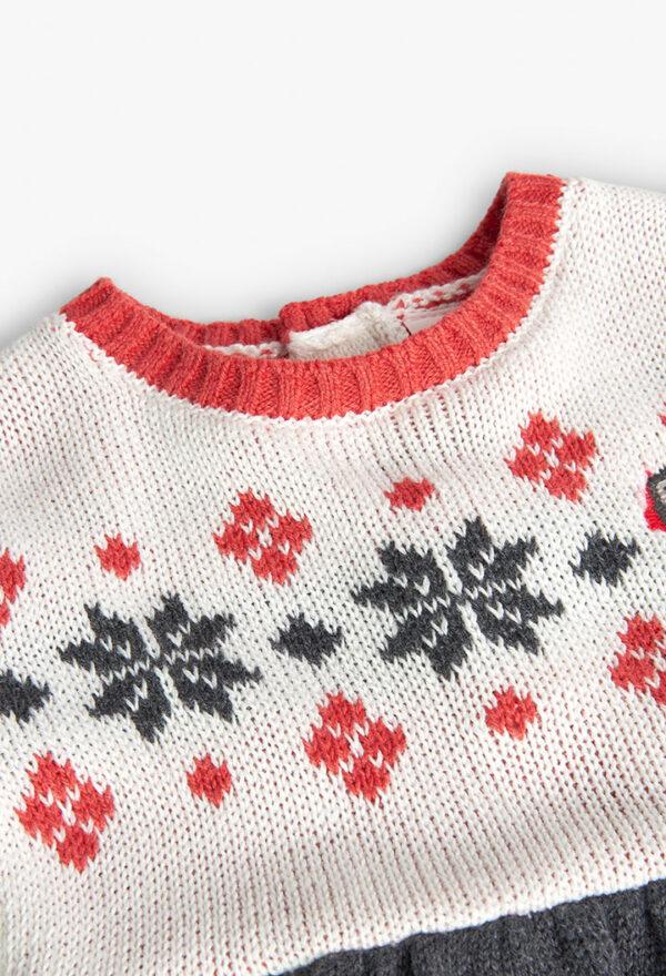 Vestido tricotosa de bebé niña -BCI - blanco químico - Image 3