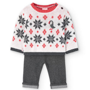 Conjunto punto de bebé niño -BCI - blanco químico
