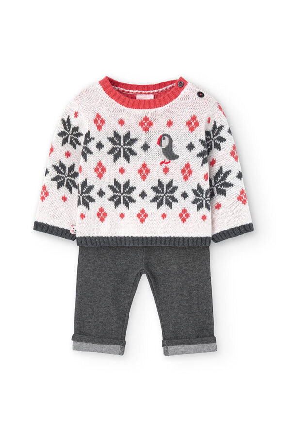 Conjunto punto de bebé niño -BCI - blanco químico