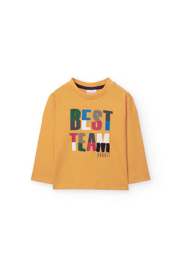Camiseta punto de bebé niño -BCI - mostaza