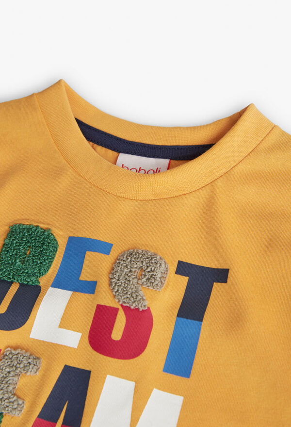 Camiseta punto de bebé niño -BCI - mostaza - Image 3