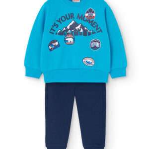 Conjunto punto de bebé niño -BCI - turquesa
