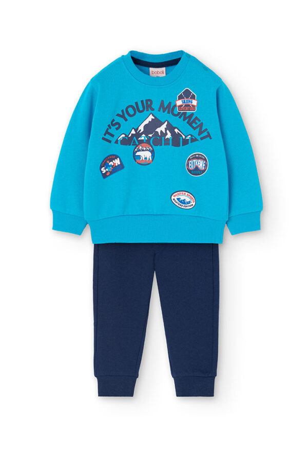 Conjunto punto de bebé niño -BCI - turquesa