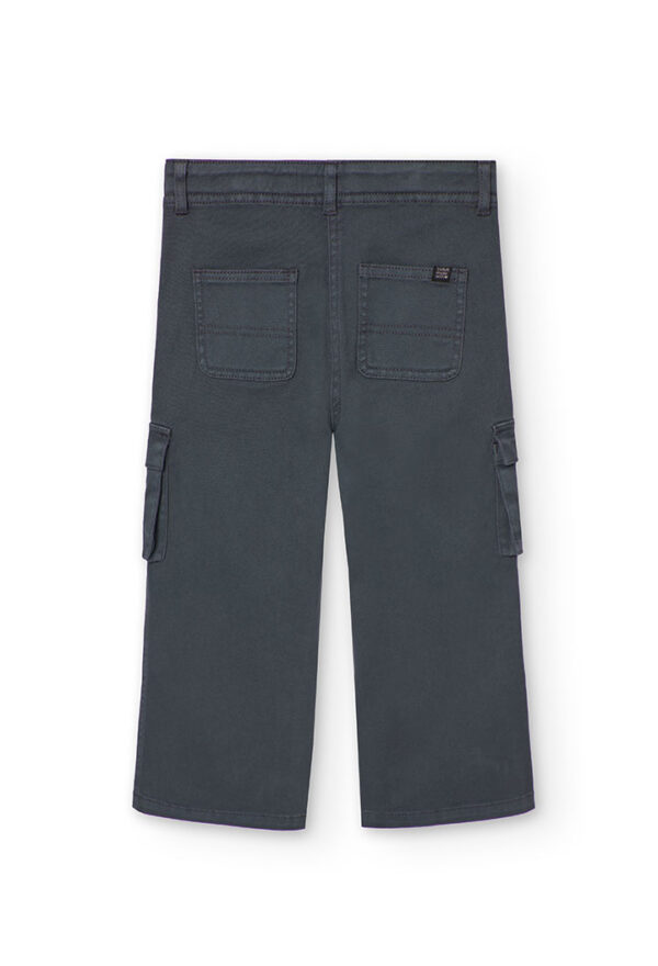 Pantalón sarga elástica de niña -BCI - antracita - Image 2