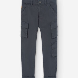 Pantalón sarga elástica de niño -BCI - antracita