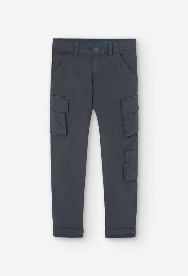 Pantalón sarga elástica de niño -BCI - antracita