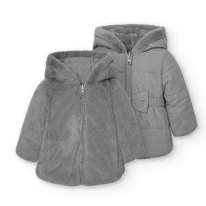 Parka reversible de bebé niña - niebla