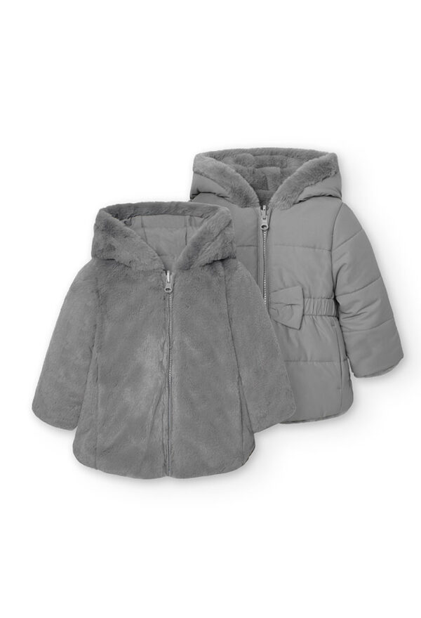 Parka reversible de bebé niña - niebla