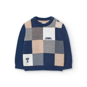 Jersey tricotosa de bebé niño -BCI - marino
