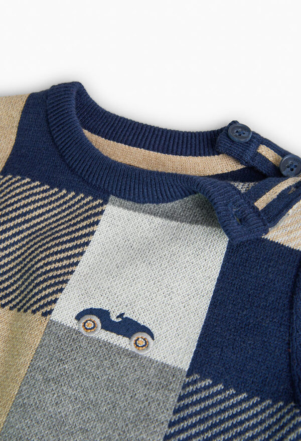 Jersey tricotosa de bebé niño -BCI - marino - Image 3