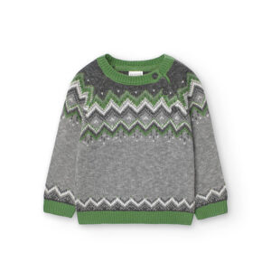 Jersey tricotosa jacquard de bebé niño - gris vigoré