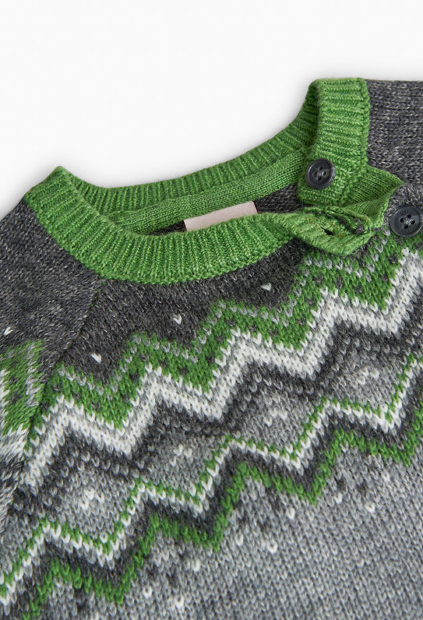 Jersey tricotosa jacquard de bebé niño - gris vigoré - Image 3