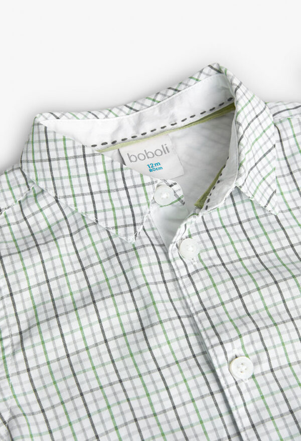 Camisa popelín cuadros de bebé -BCI - cuadros tricolor - Image 3