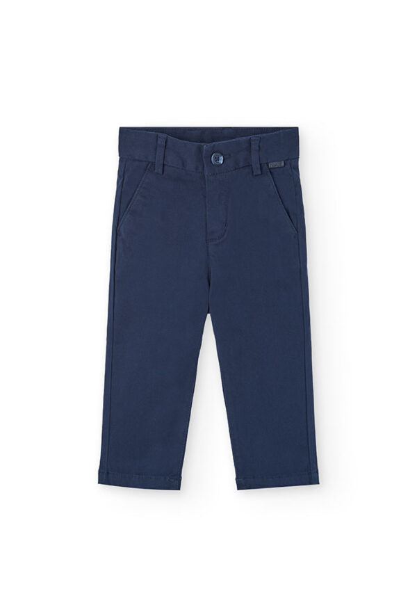 Pantalón satén elástico de bebé -BCI - marino