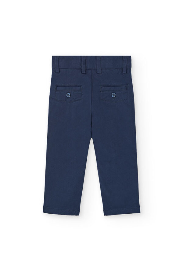 Pantalón satén elástico de bebé -BCI - marino - Image 2