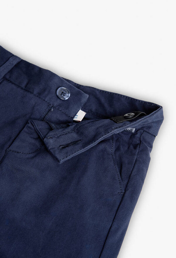 Pantalón satén elástico de bebé -BCI - marino - Image 3