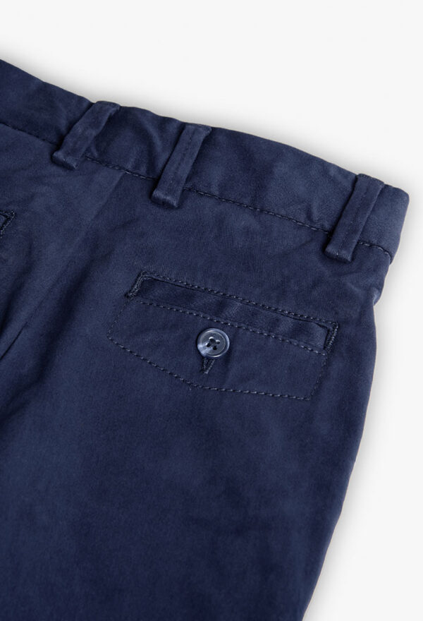 Pantalón satén elástico de bebé -BCI - marino - Image 4