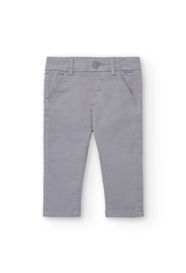 Pantalón satén elástico niebla