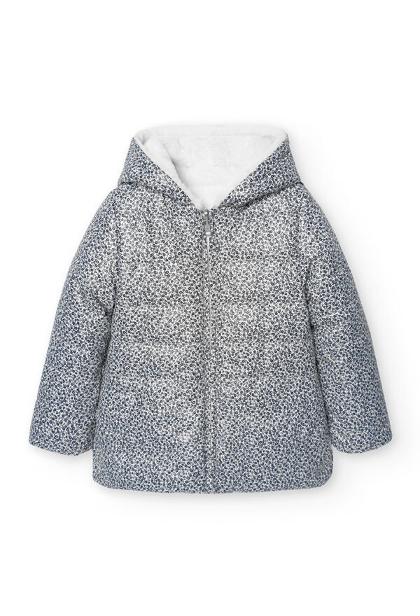 Parka reversible tejido técnico de niña - estampado corazones flor - Image 3