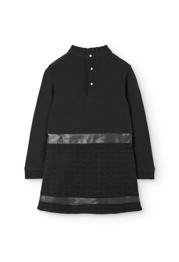 Vestido punto combinado de niña -BCI - NEGRO - Image 2