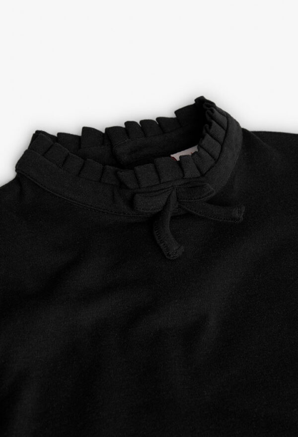 Vestido punto combinado de niña -BCI - NEGRO - Image 3