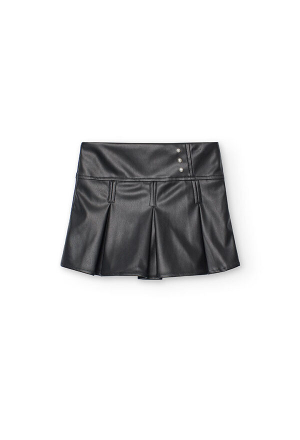 Falda polipiel de niña - NEGRO