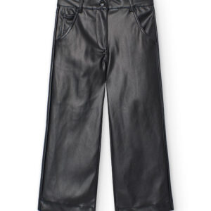 Pantalón polipiel de niña - NEGRO