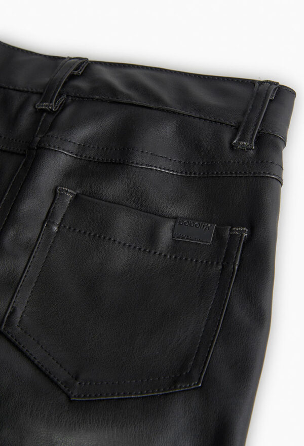 Pantalón polipiel de niña - NEGRO - Image 4