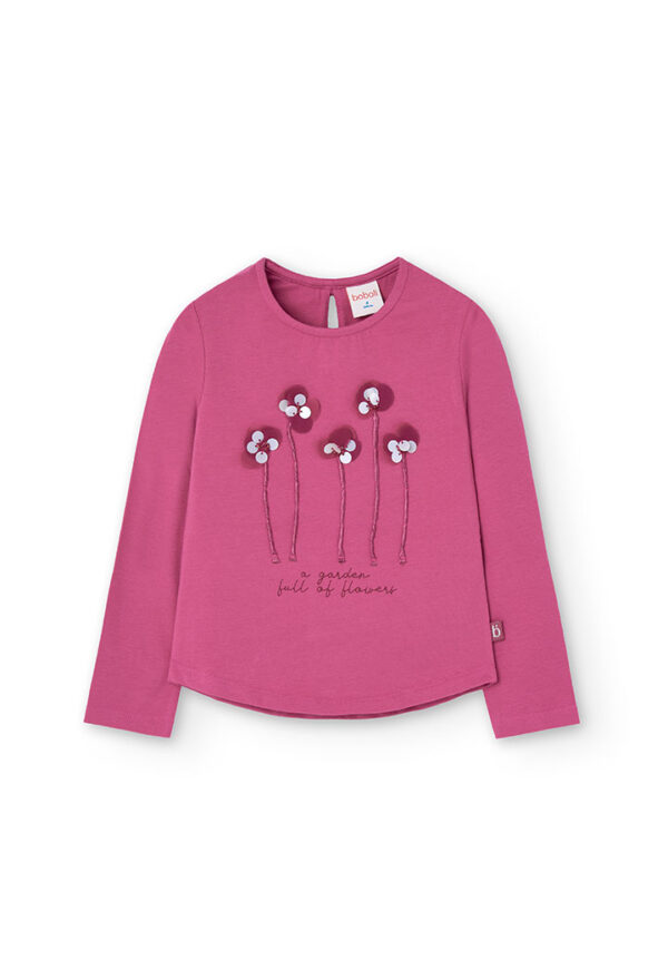Camiseta punto elástico de niña -BCI - buganvilla