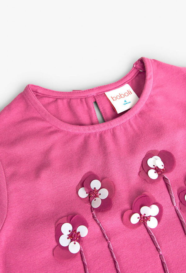 Camiseta punto elástico de niña -BCI - buganvilla - Image 3