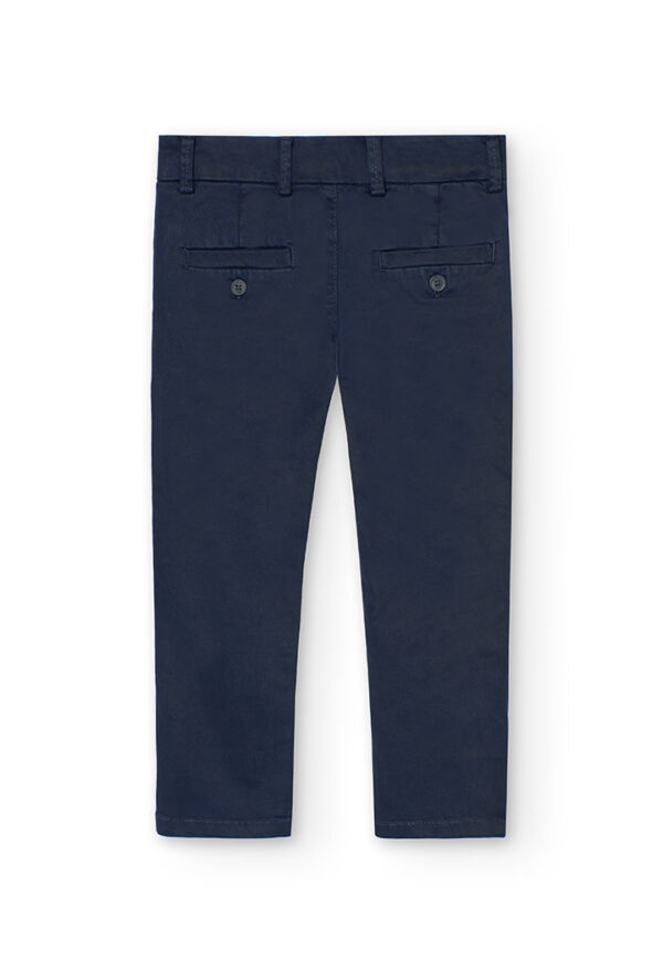 Pantalón satén elástico de niño -BCI - marino - Image 2
