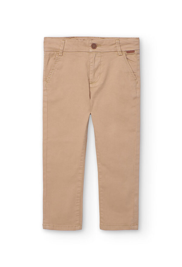 Pantalón satén elástico de niño -BCI - camel