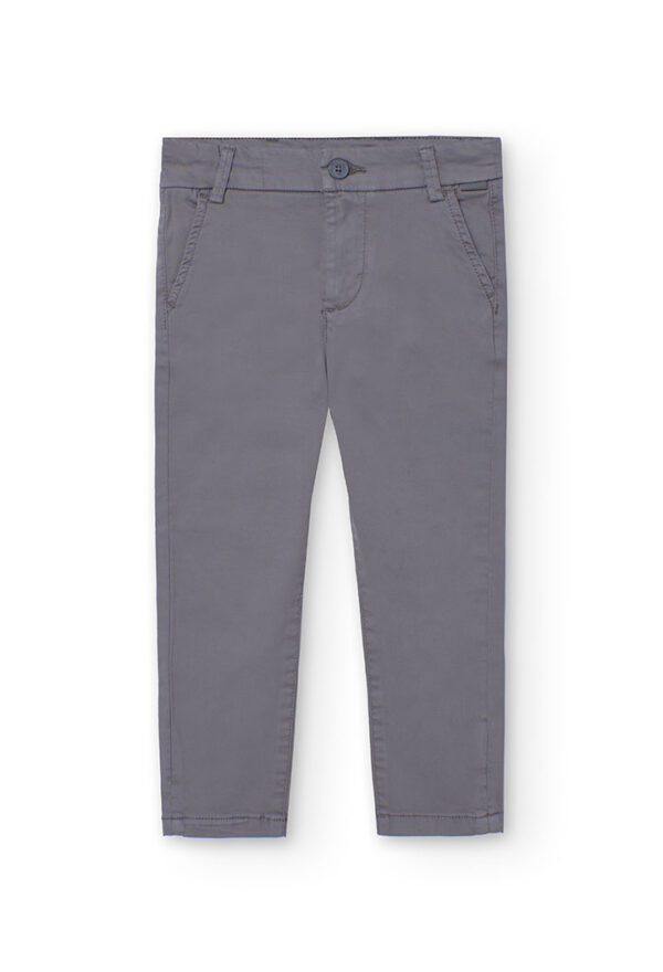 Pantalón satén elástico de niño -BCI - acero