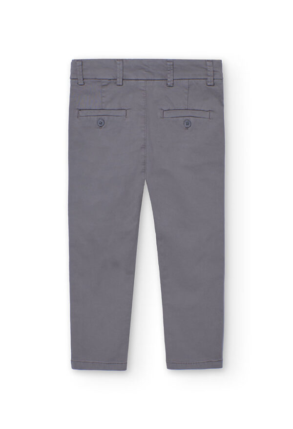 Pantalón satén elástico de niño -BCI - acero - Image 2