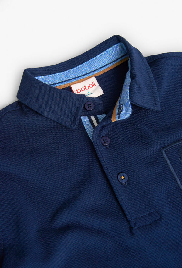 Polo piqué de niño -BCI - marino - Image 3