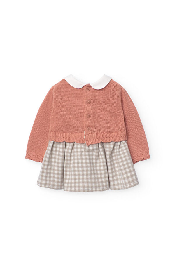 Vestido tricotosa combinado de bebé -BCI - mandarine - Image 2