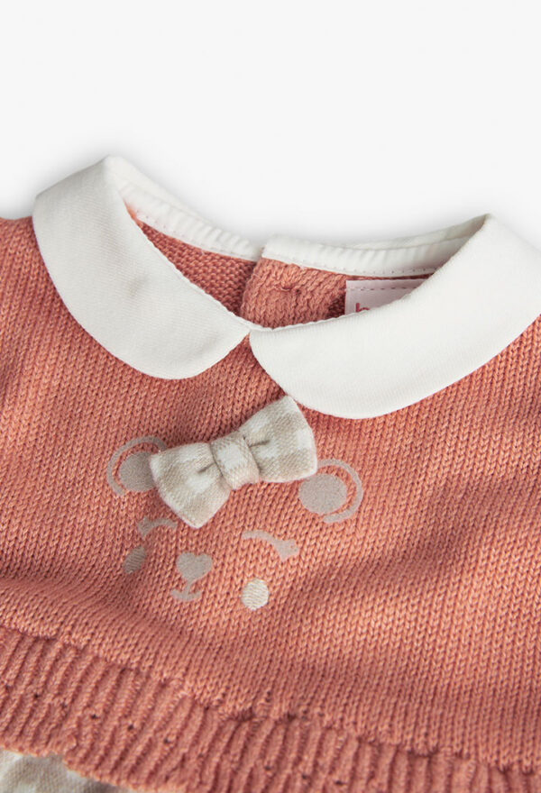 Vestido tricotosa combinado de bebé -BCI - mandarine - Image 3