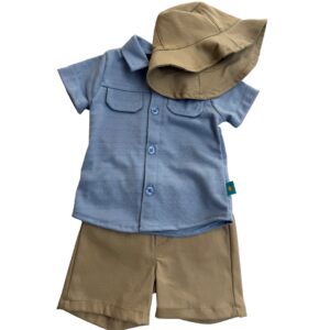 Conjunto Casual Azul con Gorra