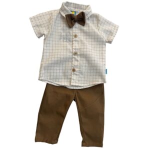 Conjunto Casual Cuadros Café