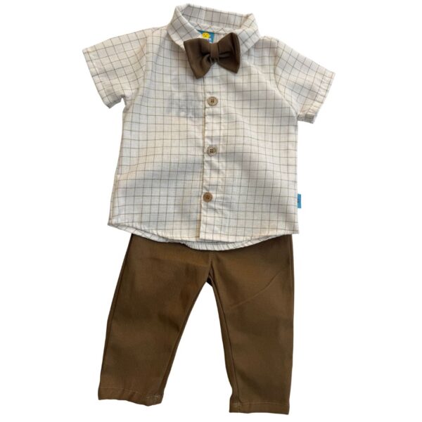 Conjunto Casual Cuadros Café